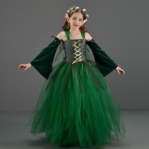 Elf Costume Tutu Dress for Girls – Christmas Fancy Dress Outfit - hunnybunny&co.