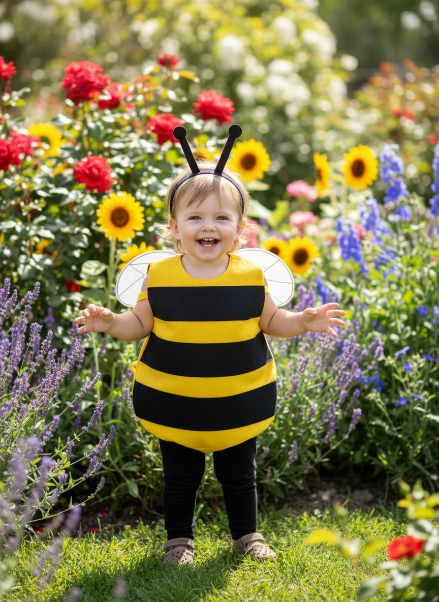 Adorable Honeybee Costume for Kids – Soft Fomi Wings, Antenna Headband & Cute Buzzing Look