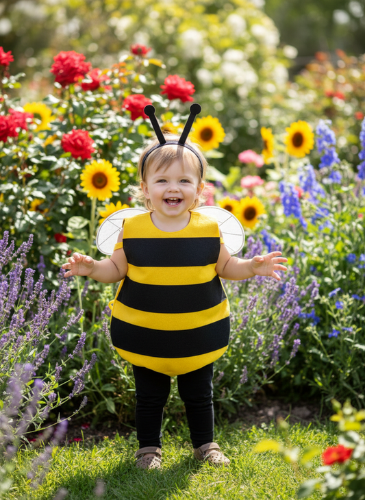 Adorable Honeybee Costume for Kids – Soft Fomi Wings, Antenna Headband & Cute Buzzing Look