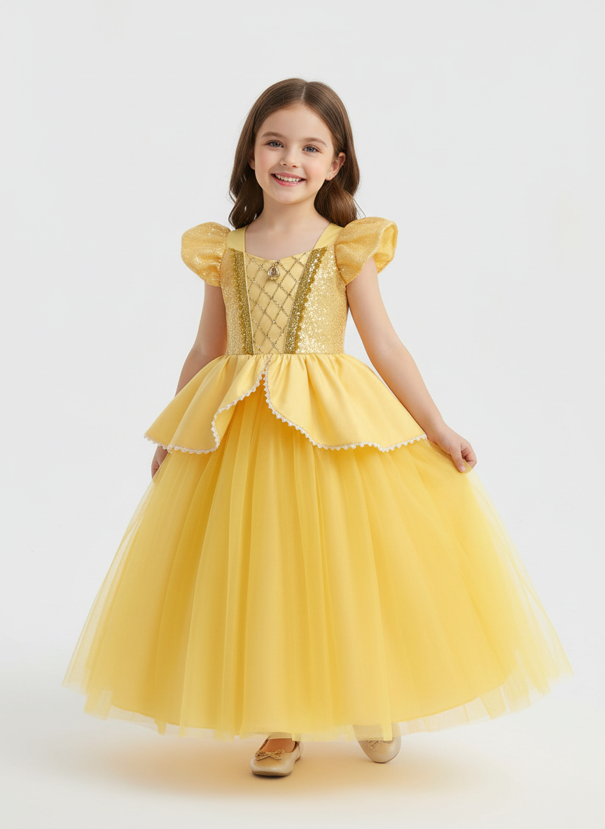 Belle Costume for Girls – Yellow Princess Gown from Beauty and the Beast