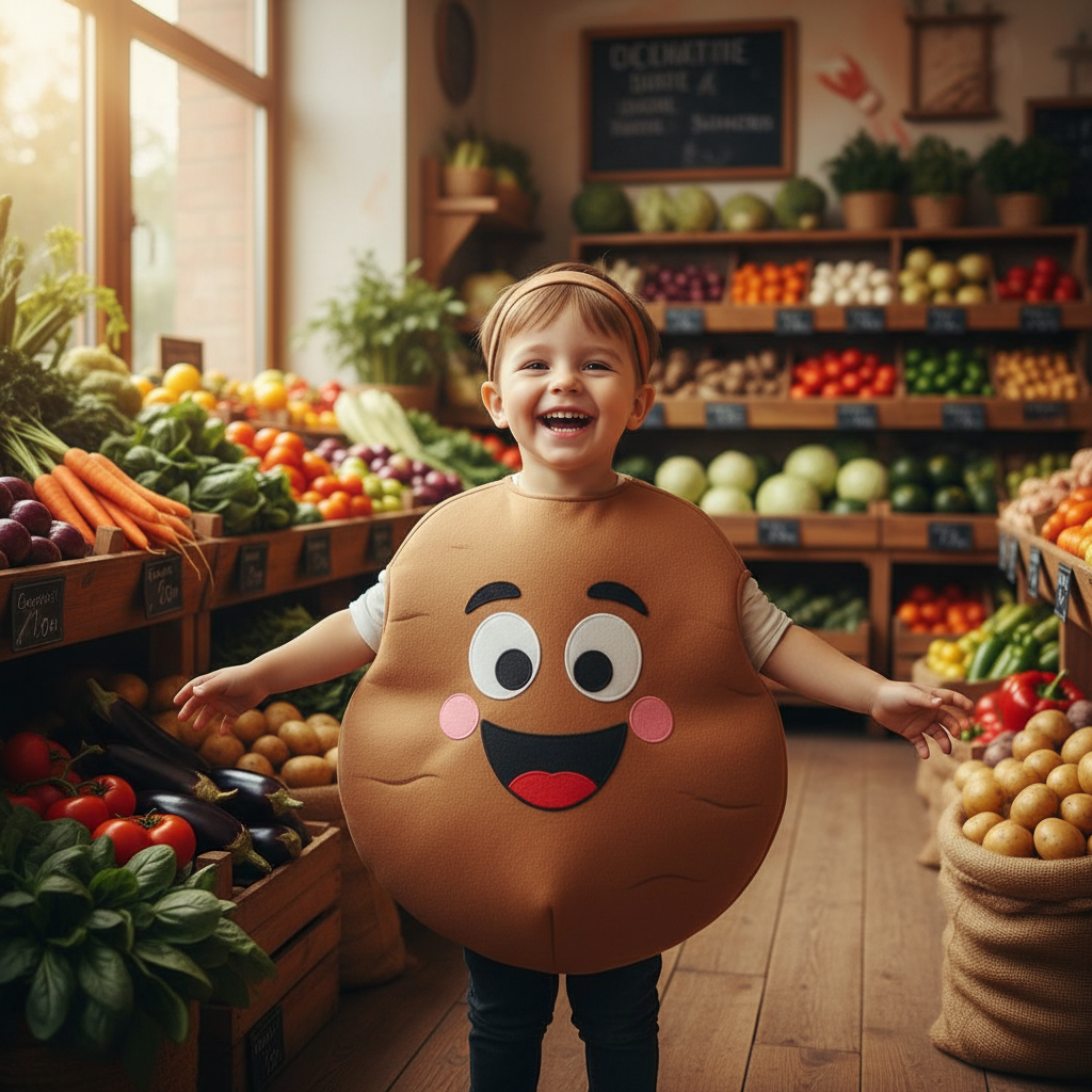 Potato Costume // Jacket and Band// Handmade Costume // Kids vegetable costume / Adult  costume