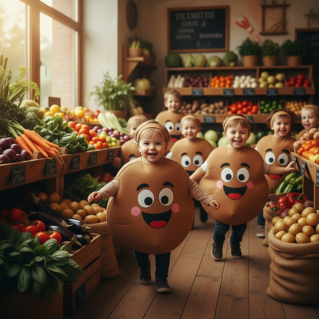 Potato Costume // Jacket and Band// Handmade Costume // Kids vegetable costume / Adult  costume