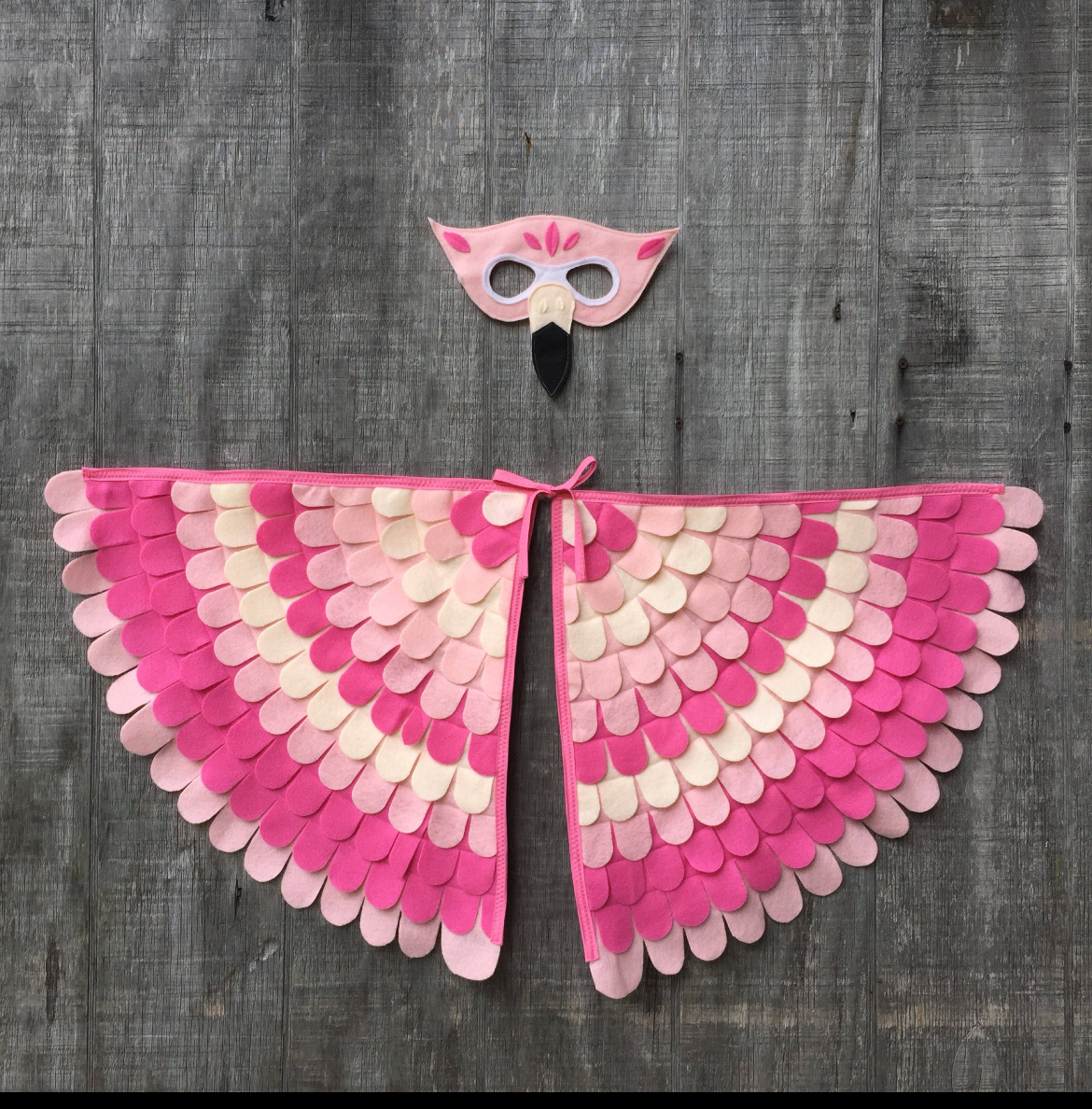 Flimingo Costume // Wings and Mask // Handmade Costume // Kids bird costume / Adult bird costume