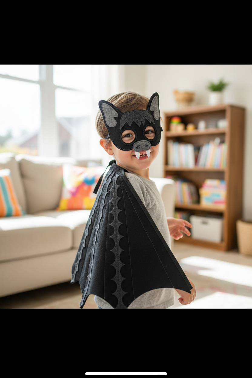 🦇Cute Bat Costume for Kids – Halloween & Fancy Dress Outfit
