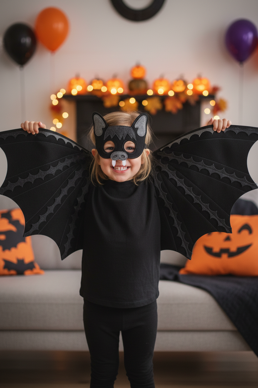 🦇Cute Bat Costume for Kids – Halloween & Fancy Dress Outfit