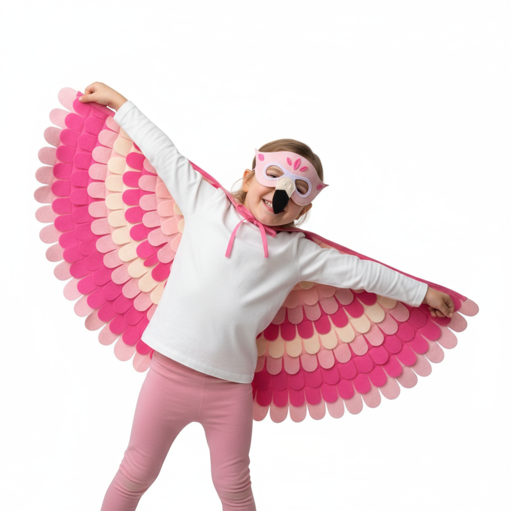 Flimingo Costume // Wings and Mask // Handmade Costume // Kids bird costume / Adult bird costume