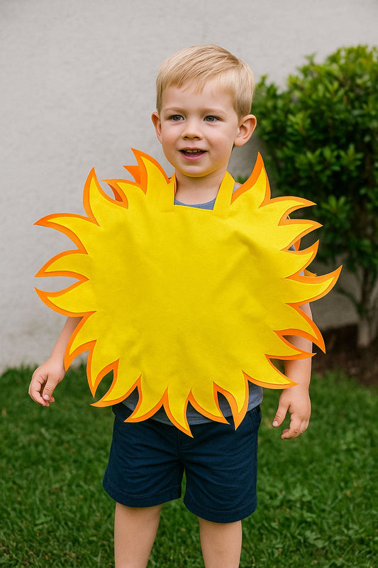 Sun Felt Costume for Kids or Adults | Handmade Dress Up | Soft Felt Straps | Wear Over Clothes or Jacket | Colorful Toddler Costume - hunnybunny&co.
