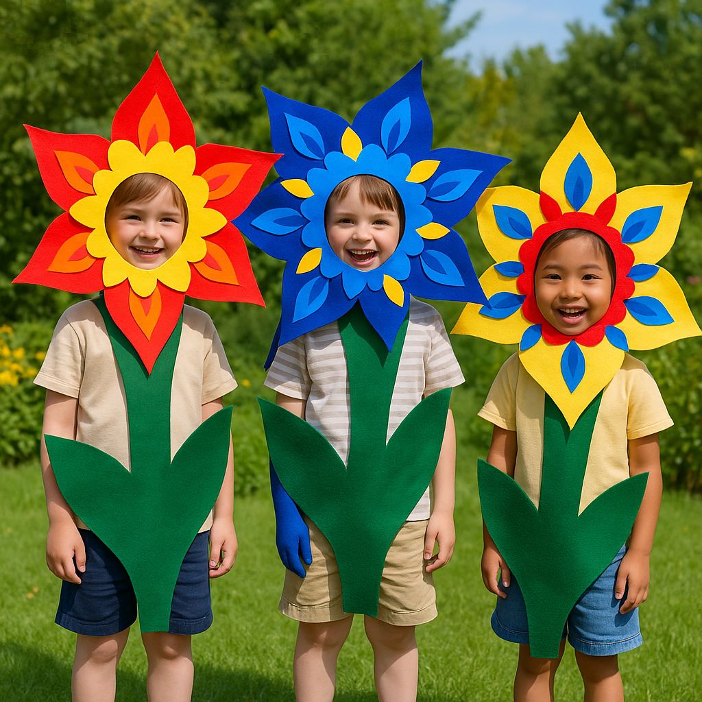 Flower Costume |Be a flower! |Flower headpiece and Leaf 'paws' |Handmade  | Select your colors