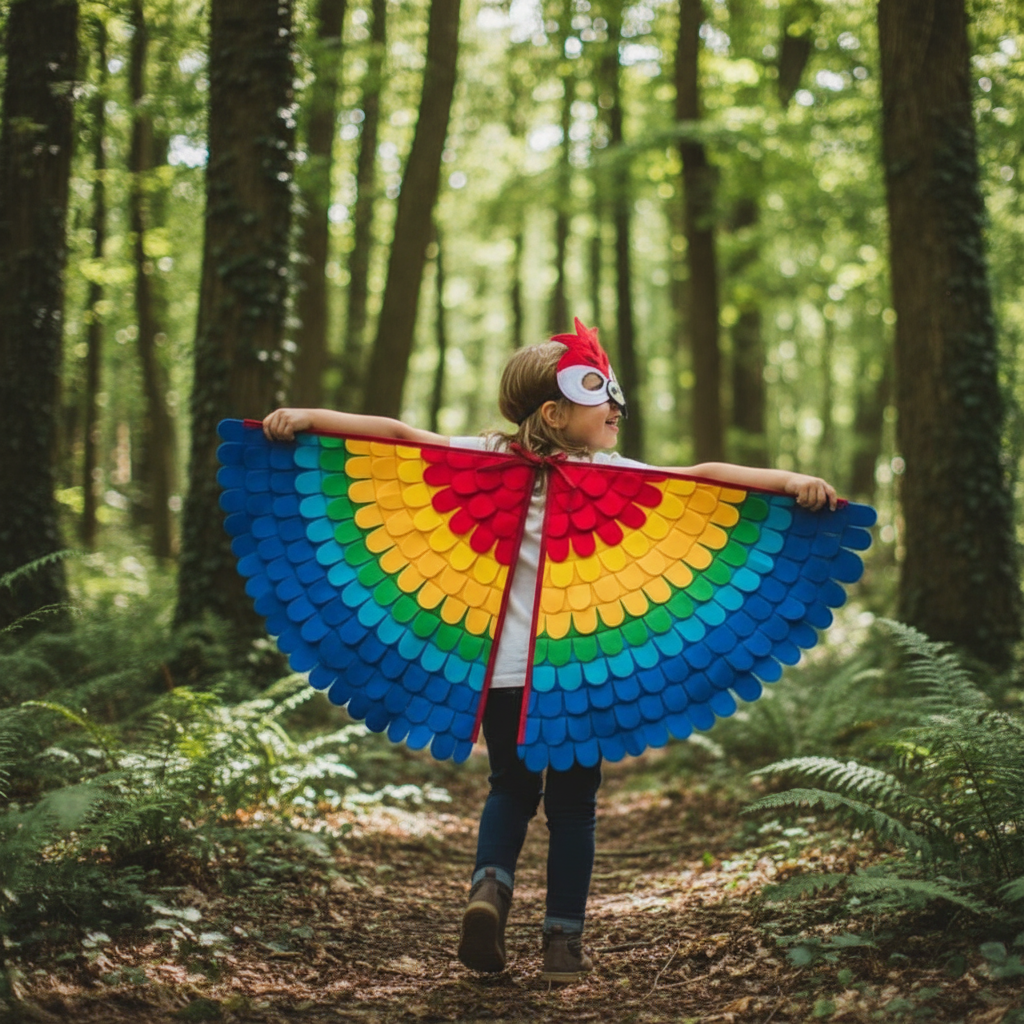 Parrot Costume // Wings and Mask // Handmade Costume // Kids bird costume / Adult bird costume