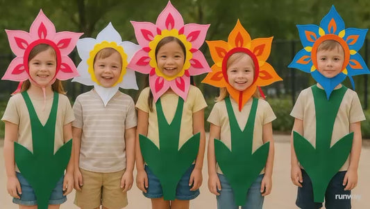 Flower Costume |Be a flower! |Flower headpiece and Leaf 'paws' |Handmade  | Select your colors